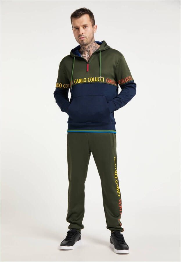 carlo colucci Sweattrayer met kap Groen Heren