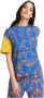 Carlo colucci Vintage Fit Barok Print T-Shirt Blue Dames - Thumbnail 2