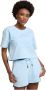 Carlo colucci Oversized Cropped T-Shirt Blue Dames - Thumbnail 2