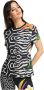 Carlo colucci Veelzijdig Damen T-Shirt met Tropische Artworks Black Dames - Thumbnail 2