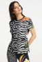Carlo colucci Veelzijdig Damen T-Shirt met Tropische Artworks Black Dames - Thumbnail 3