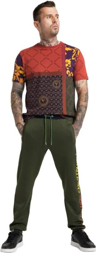 carlo colucci Unieke Kunstwerk Sweatpants voor Mannen Green Heren