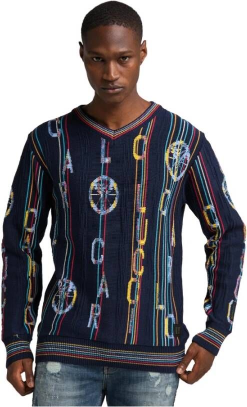 carlo colucci V-neck Knitwear Blauw Heren