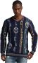 Carlo colucci Unieke V-hals Gebreide Trui met Logo Print Cubich Blue Heren - Thumbnail 2