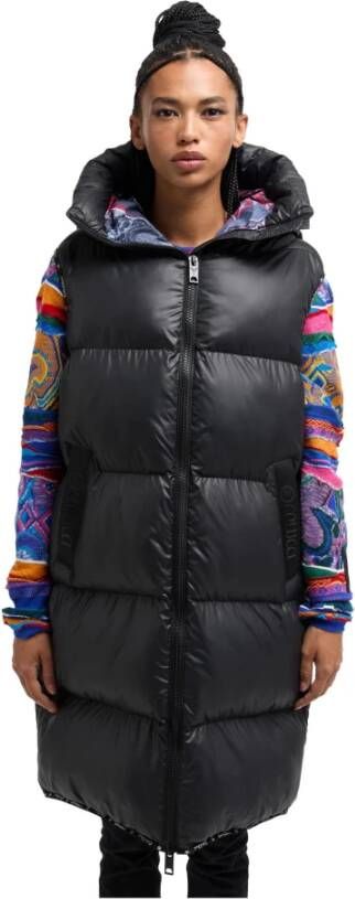 carlo colucci Gewatteerd Lang Vest Decima Zwart Dames