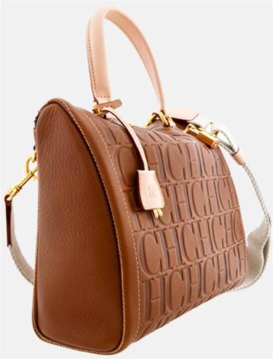 Carolina Herrera Andy 7 Half Locked Leren Tas Brown Dames