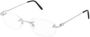 Cartier Elegante Rechthoekige Bril met C Décor Gray Unisex - Thumbnail 2