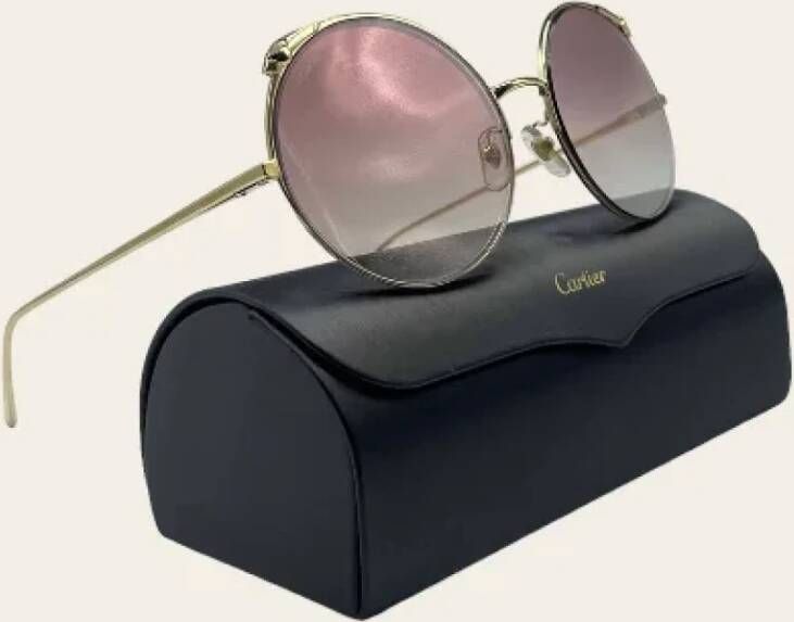 Cartier Vintage Pre-owned Metal sunglasses Bruin Dames