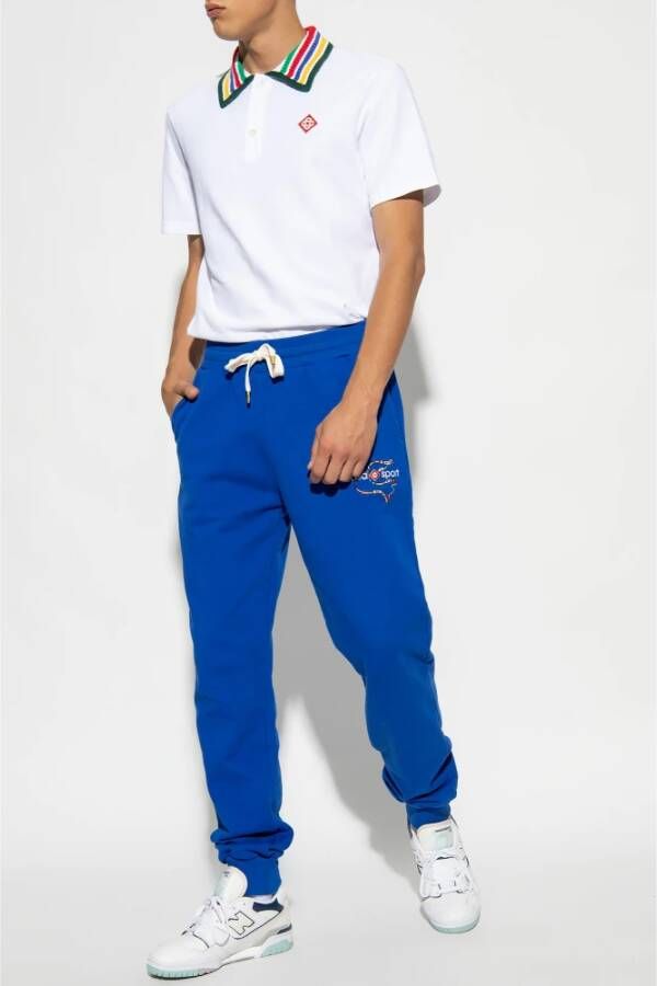 Casablanca Sweatpants met logo Blauw Heren