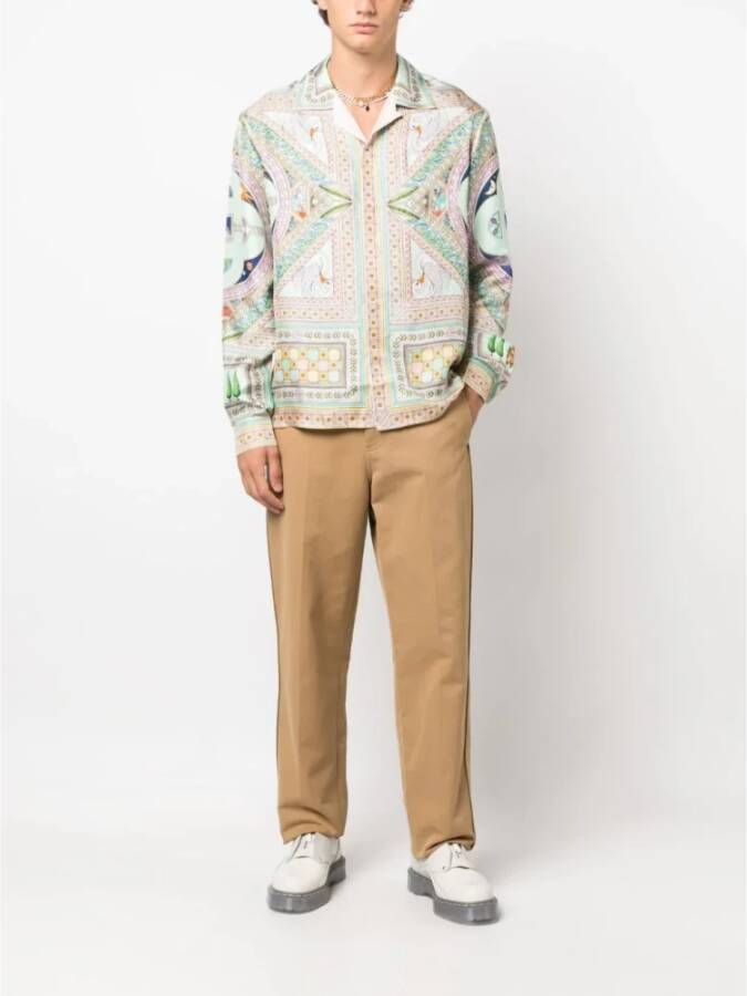Casablanca Zijden MultiColour Cuban Kraag Shirt Meerkleurig Heren