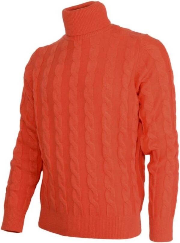 Cashmere Company Dolcevita Man beschouw Orange 1233 Cashmere en Lana Rood Heren