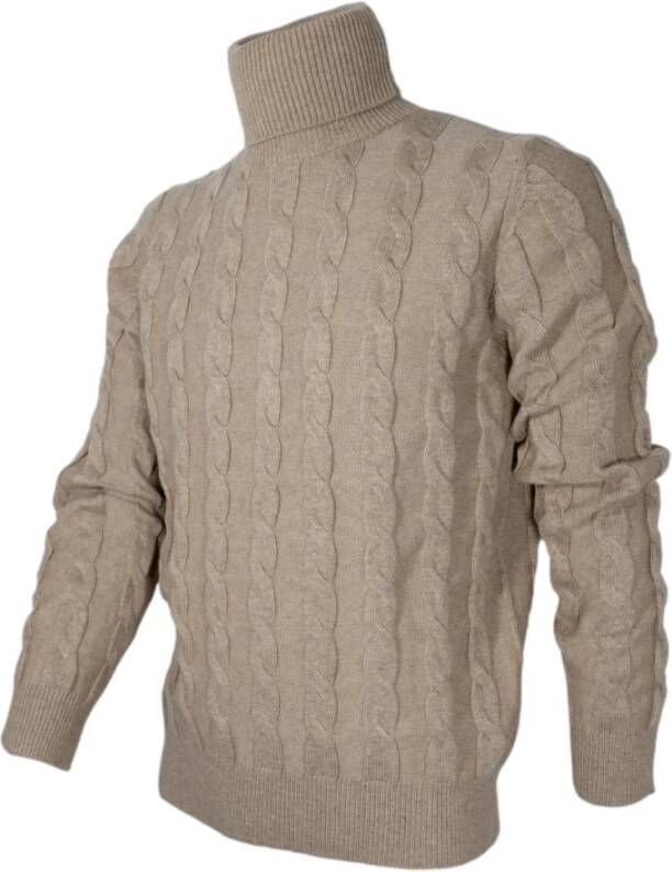 Cashmere Company Heren Slim Fit Cashmere en Wol Coltrui Trui Beige Dames