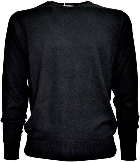 Cashmere Company Mannen Creweck Sweater Wol en zijde Zwart Heren