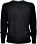 Cashmere Company Mannen Creweck Sweater Wol en zijde Zwart Heren - Thumbnail 2