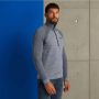 Cast Iron Trui- CI Half ZIP Collar Cotton Heather Plated Blauw Heren - Thumbnail 2
