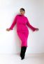 Catwalk Junkie x Yara Michels gebreide jurk LOVE YOURSELF met ruches roze - Thumbnail 8
