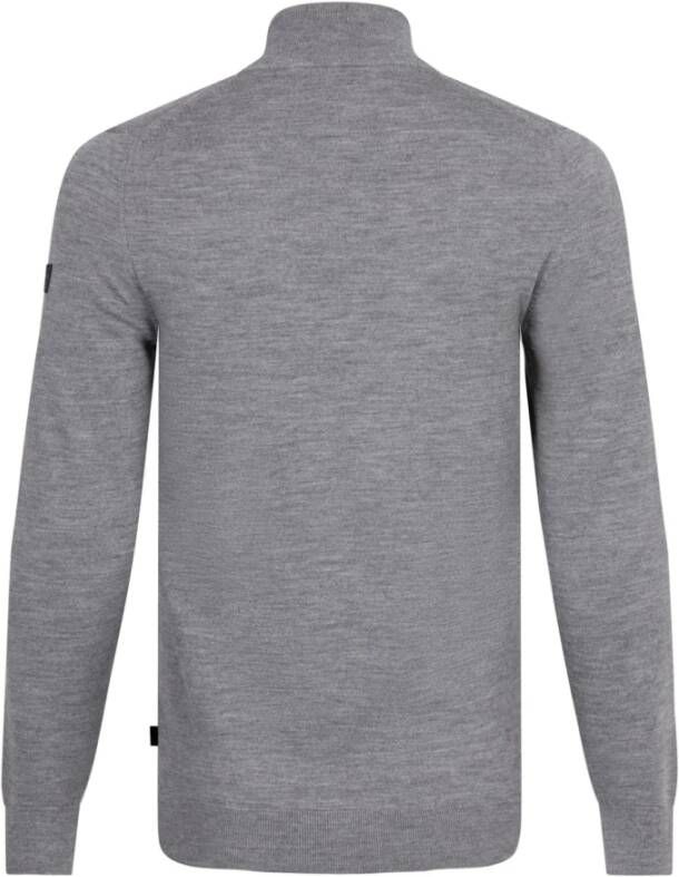 Cavallaro Slim Fit Grijze Half Zip Pullover Grijs Heren