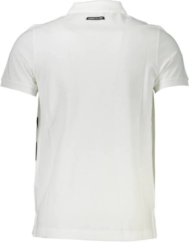 Cavalli Class Heren Logo Print Polo Shirt Wit Heren