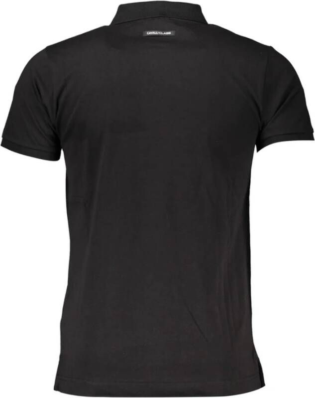 Cavalli Class Heren Polo Shirt met Logo Print Zwart Heren
