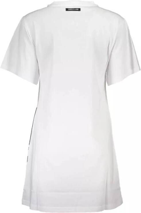 Cavalli Class Korte Mouw Witte Katoenen Jurk Wit Dames