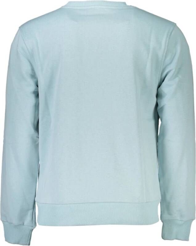 Cavalli Class Lichtblauwe Katoenen Trui Lange Mouwen Regular Fit Blauw Heren