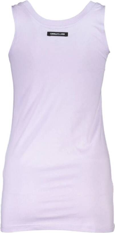 Cavalli Class Paarse Katoenen Tanktop met Print Paars Dames