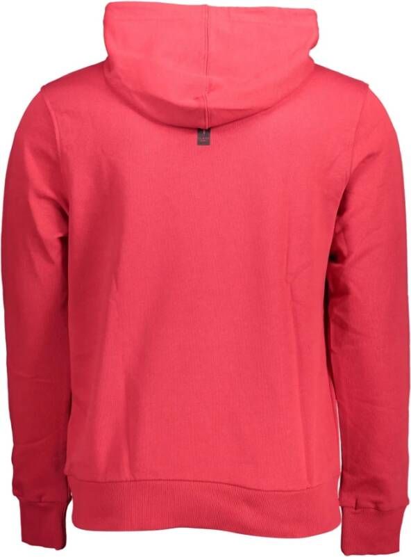 Cavalli Class Rode Katoenen Sweater met Capuchon en Print Rood Heren