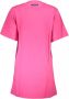 Cavalli Class Roze Katoenen Jurk Korte Mouwen Ronde Halslijn Print Pink Dames - Thumbnail 2