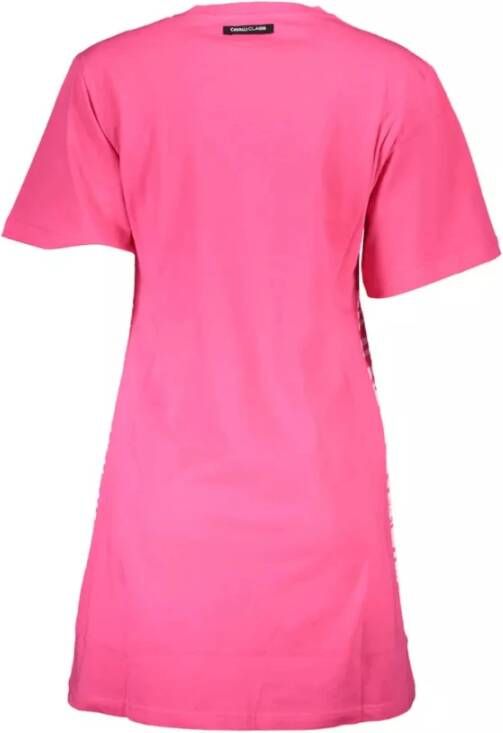 Cavalli Class Stijlvolle Roze Katoenen Jurk Roze Dames