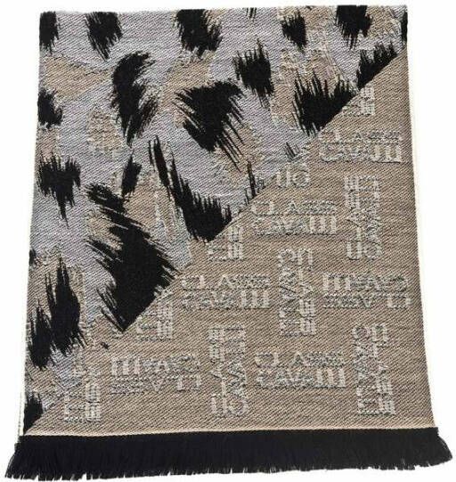 Cavalli Class Wool Scarf Beige Dames