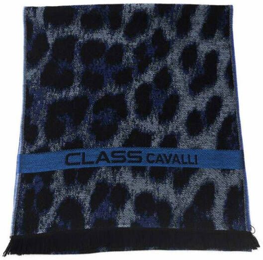 Cavalli Class Wool Scarf Blauw Dames