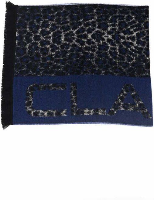 Cavalli Class Wool Scarf Blauw Dames