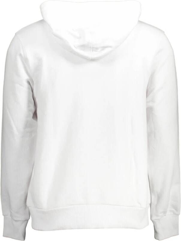Cavalli Class Witte Katoenen Sweater met Capuchon en Print Wit Heren
