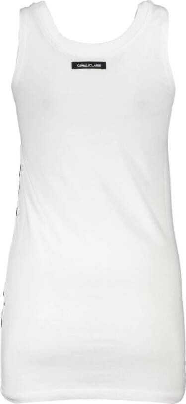 Cavalli Class Witte Katoenen Tanktop met Print Wit Dames