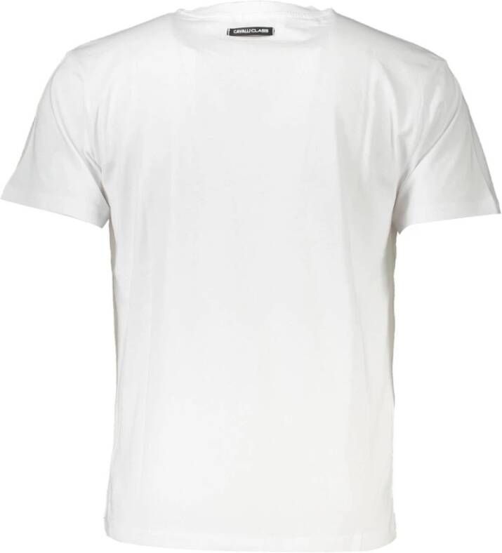 Cavalli Class Witte T-shirt voor heren korte mouwen regular fit Wit Heren