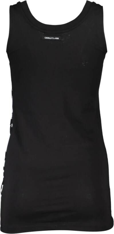 Cavalli Class Zwarte Katoenen Tanktop met Logo Print Zwart Dames