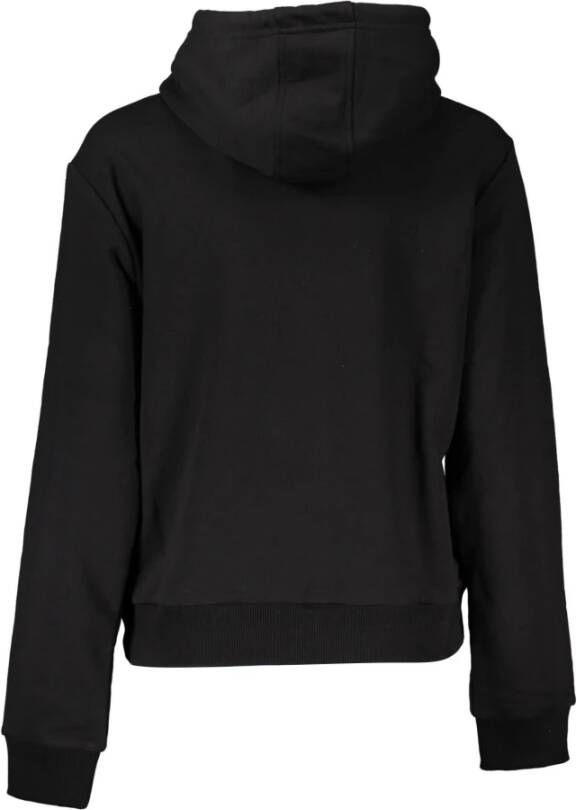 Cavalli Class Zwarte katoenen trui met capuchon en logoprint Zwart Heren