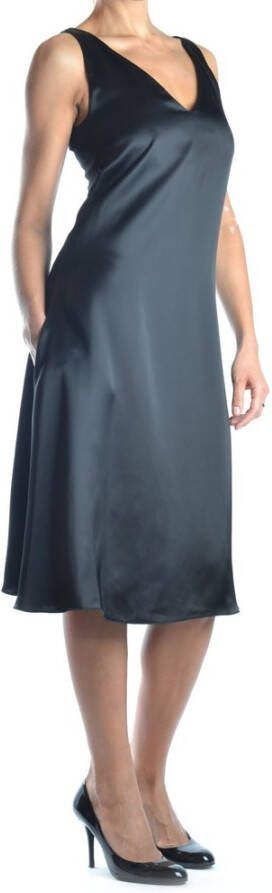 Celine Navy A-lijn Midi Jurk Grijs Dames