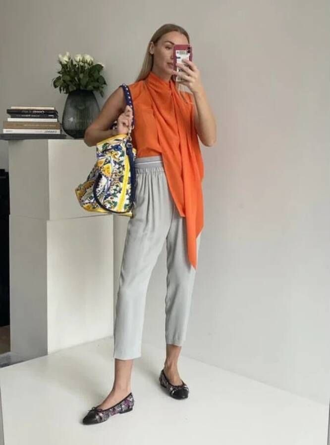 Celine Vintage Pre-owned Fabric tops Oranje Dames