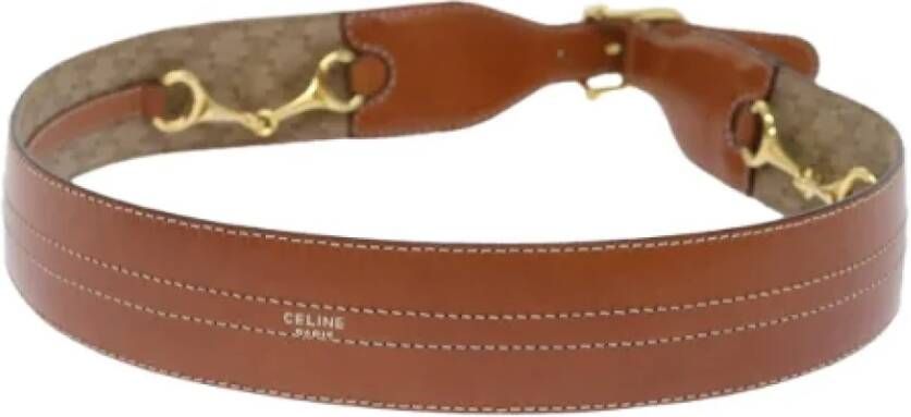 Celine Vintage Pre-owned Leather belts Beige Dames