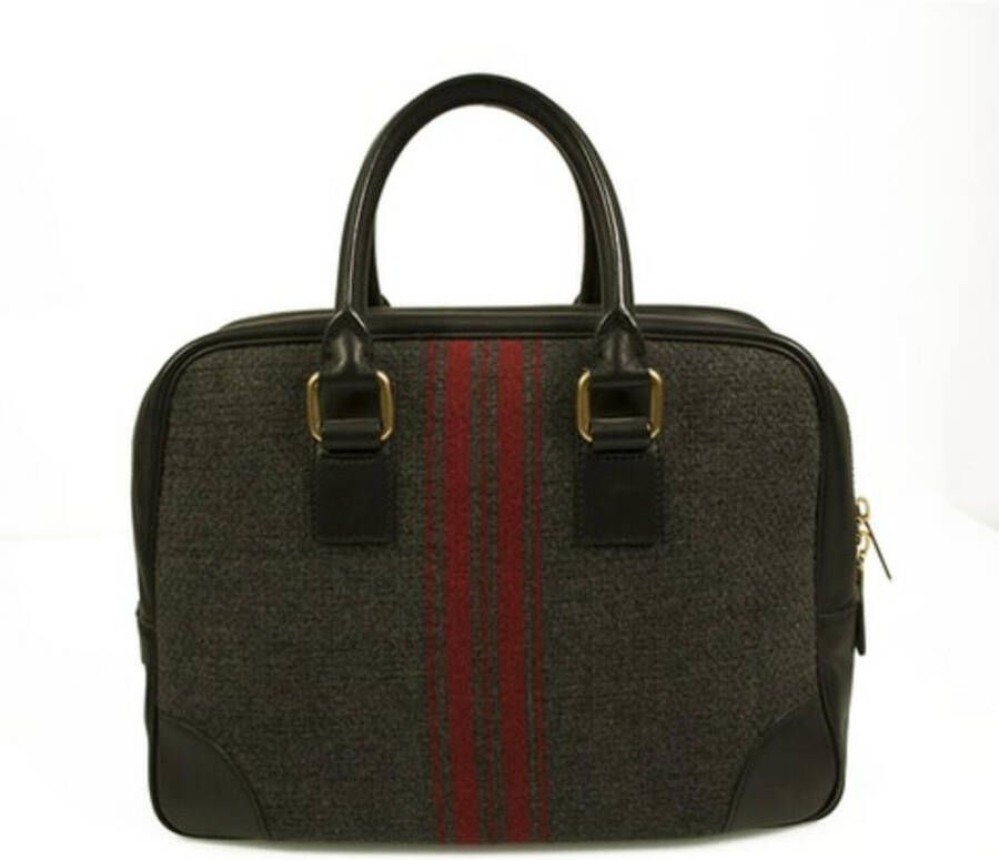 Celine Vintage Pre-eigendom Tweed Fabric Doctor Camera Top handgreep handtas Zwart Dames