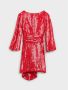 Celine Georgette Zijden Jurk voor Speciale Gelegenheden Rood Dames - Thumbnail 2