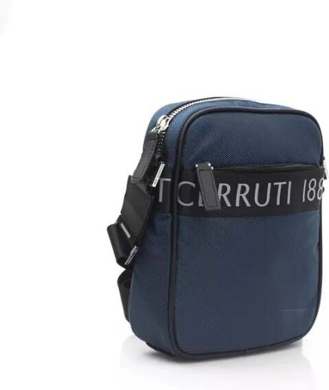 Cerruti 1881 Blauwe Nylon Messenger Tas met Ritssluiting Blauw Heren