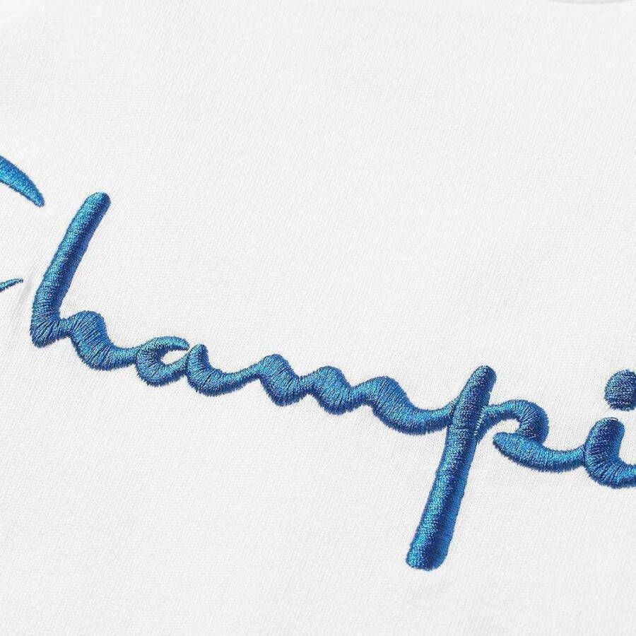 Champion Omgekeerde weefse script -logo T -shirt Wit Heren