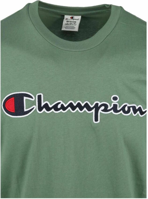 Champion T-shirt script-logo Groen Heren