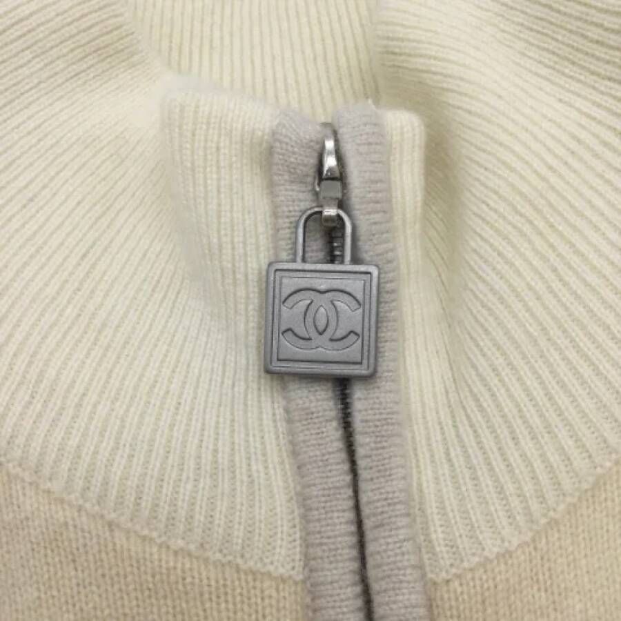 Chanel Vintage Beige Wol Chanel Top Beige Dames