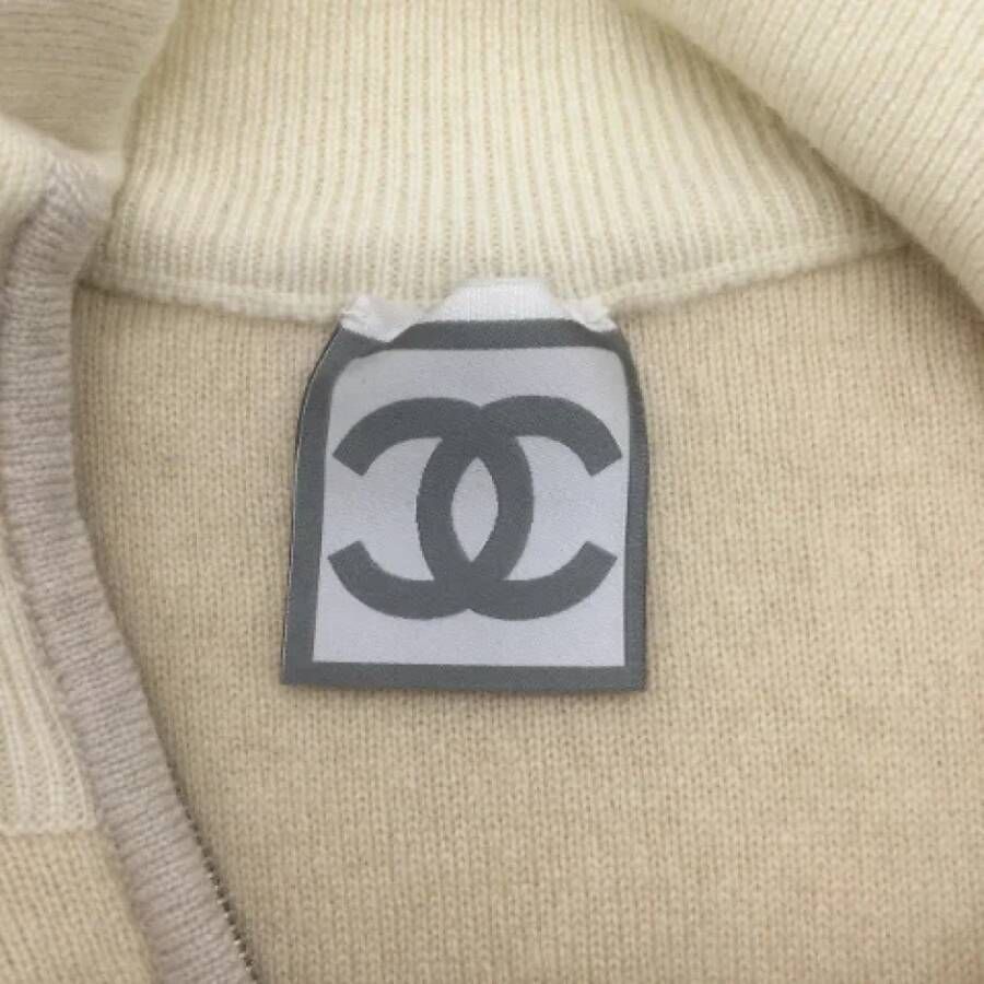 Chanel Vintage Beige Wol Chanel Top Beige Dames