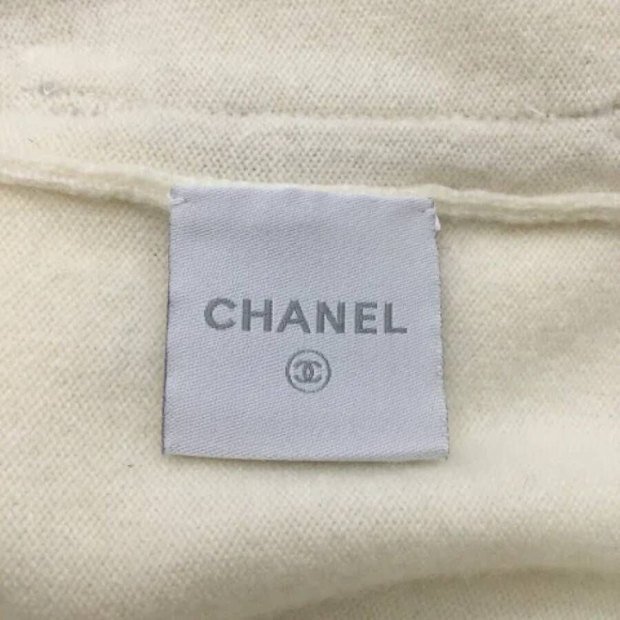 Chanel Vintage Beige Wol Chanel Top Beige Dames