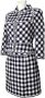 Chanel Vintage Chanel Blauw Geruit Tweed Pak Zwart Dames - Thumbnail 2