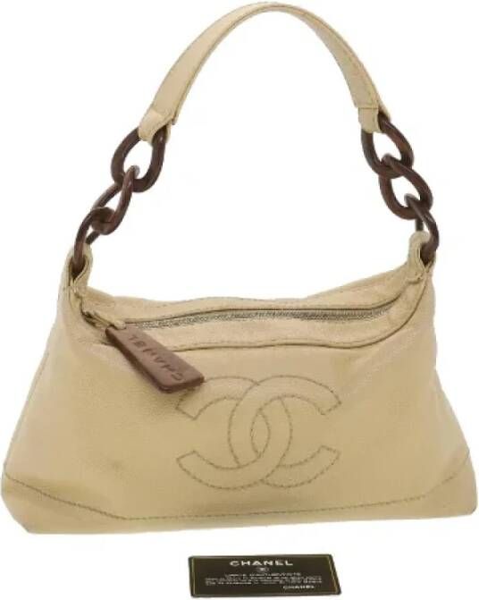 Chanel Vintage Pre-owned Canvas chanel-bags Beige Dames